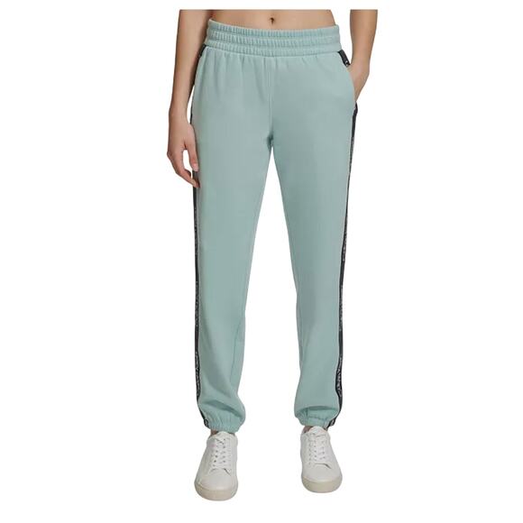 Calvin Klein Pants - Calvin Klein Performance Women's Fleece Logo Stripe Joggers NWT SEA LEVEL SIZE S